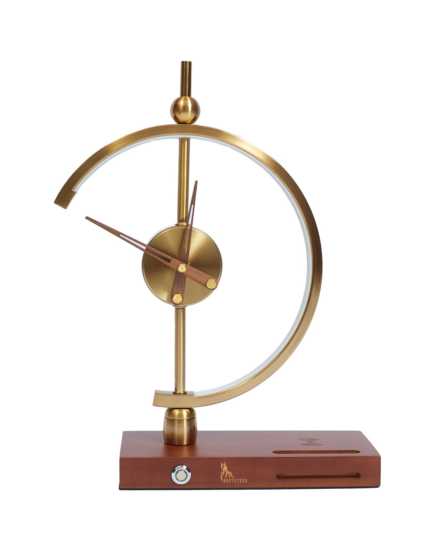 Camelot executive table clock with wireless charging station