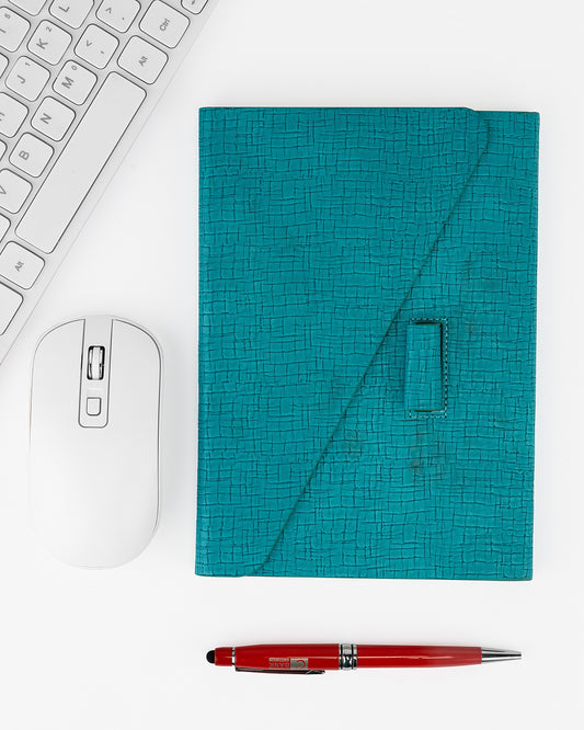 Grid Leather Notebook