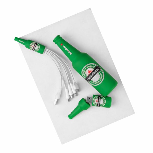 Heineken set - Powerbank, flash drive and multi purpose charging cable